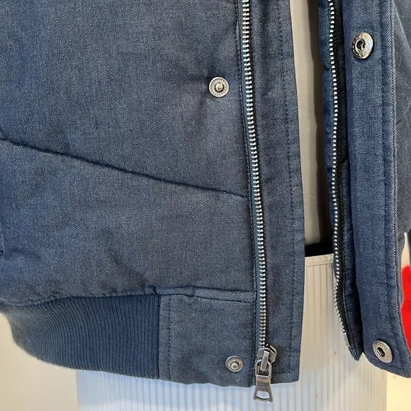 Banana Republic cotton denim-like puffer navy blue inside & outside pocket SZ M